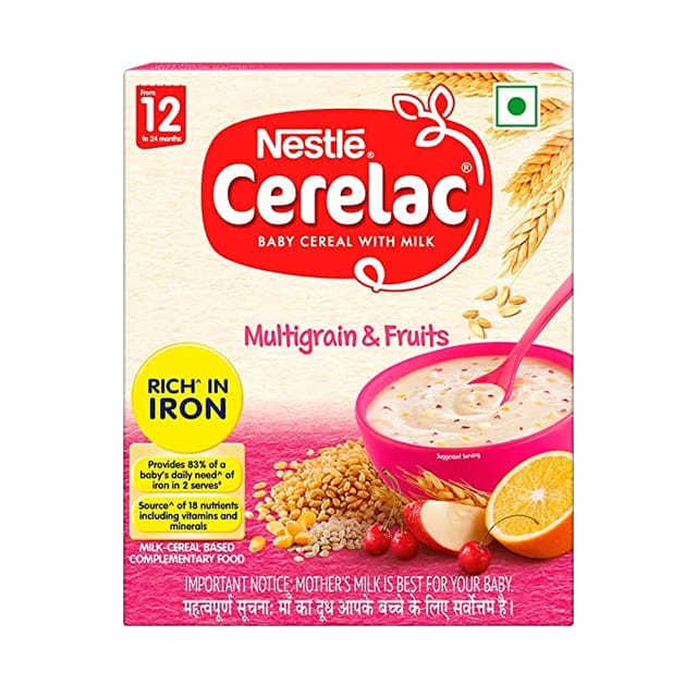 Nestlé CERELAC Baby Cereal with Milk, Multigrain & Fruits From 12 Months