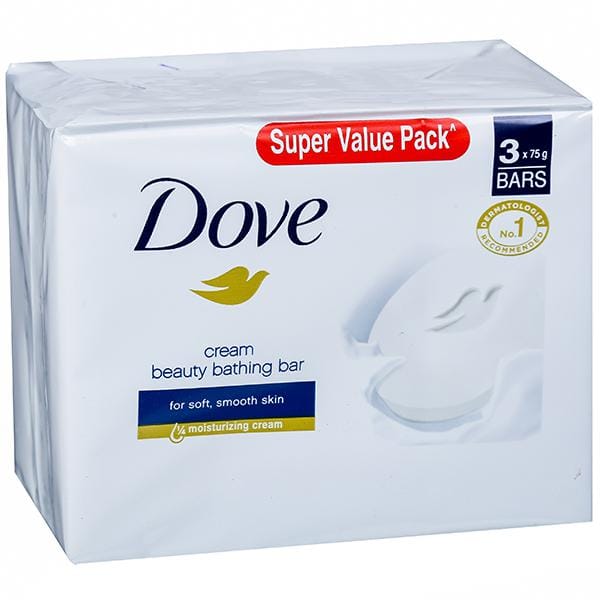 Dove Cream Beauty Bathing Bar 75 g (Pack of 3)