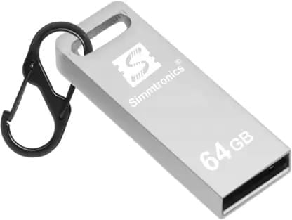 Simmtronics Ultra Speed USB 2.0 64GB Flash Drive Metal Body With Anti Lost Hook 64 GB Pen Drive  (Silver) (20 G)