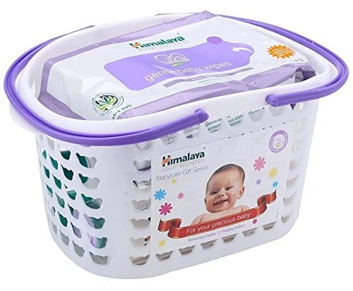 Buy Himalaya Baby Gift Pack Basket,Pack of 1 Set,White & Himalaya Baby  Powder (400g) & Himalaya Gentle Baby Wipes Mega Offer Pack (4N x 72's) Save  Rs.101/- Online at Low Prices in