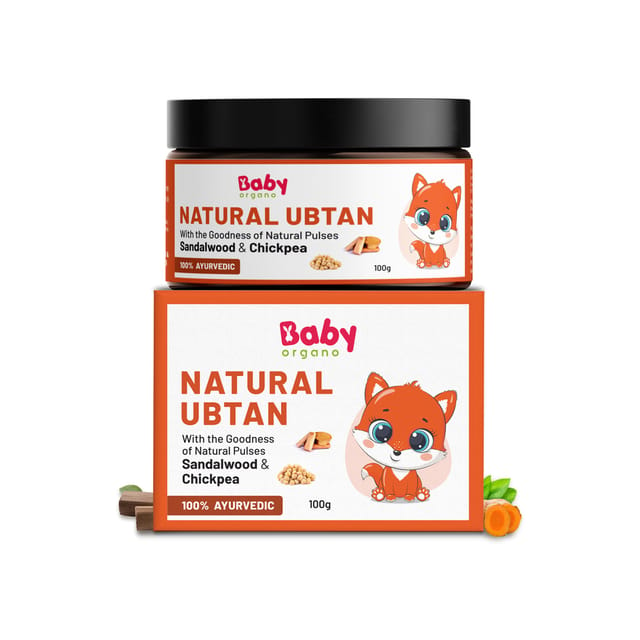 Babyorgano Natural Ubtan for Skin Lightening and Tan Removal l Bath Powder for Kids and Women l Soft & Glowing Skin with Green Gram l Sandalwood and Turmeric l 100% Ayurvedic l FDCA Approved - 100gm