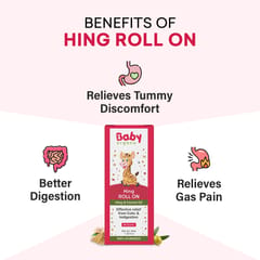 Babyorgano Hing Roll On Relieves in Colic, Tummy Discomfort, Indigestion & Soothes Gas Pain for New Born Baby with 100% Ayurvedic Formulation 40ml