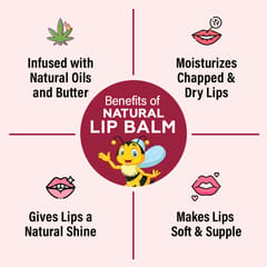 Babyorgano Strawberry Flavor Organic Lip Balm for Kids Dry and Chapped Lips, Natural Lip Moisturizer Enriched with Cocoa Butter, Shea Butter and Natural Extras - 8gm (Strawberry)