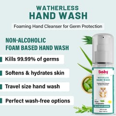 Babyorgano Non Alcoholic Foam Based Waterless Hand Wash for Kids, 100% Natural & 99.9% Germ Protection Goodness of Aragvadha, Aloe Vera & Neem 50ml Pack 1