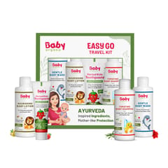 Babyorgano New Born Baby Bathing Set 0-6 Month, Travel Friendly Kit Shampoo, Wash, Lotion 30ml Each, Toothpaste 10gm FDA Approved