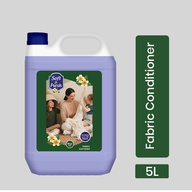 Soft & Fresh Blue Wave 5L Fabric Conditioner Softener - for Laundry/Large Family Pack