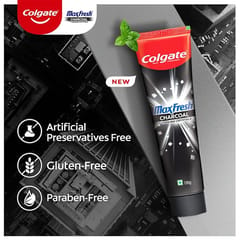 Colgate MaxFresh Toothpaste, Black Gel Paste with Charcoal for Super Fresh Breath, 130gm