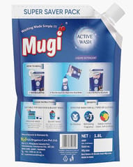 mugi Active Wash Matic Liquid Detergent 1.8 L Top Load Refill Pouch Super Saver