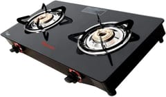 Butterfly Duo 2 Burner Glasstop Gas Stove, Black, Manual