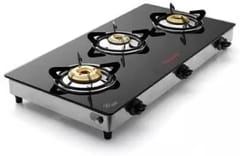 Butterfly Radiant Jumbo 3 Burner Glass Manual Gas Stove  (3 Burners)