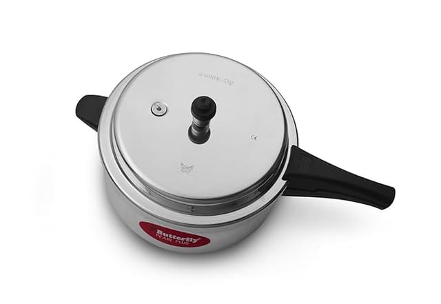 Butterfly Pearl Plus Induction Base Aluminium Pressure Cooker, 5 Litre