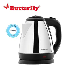 Butterfly EKN 1.5-Litre Electric Kettle (Silver with Black) |Stainless Steel