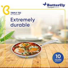 Butterfly Tez Triply Fry/Saute Pan - 26 CM with Glass Lid 2.0L