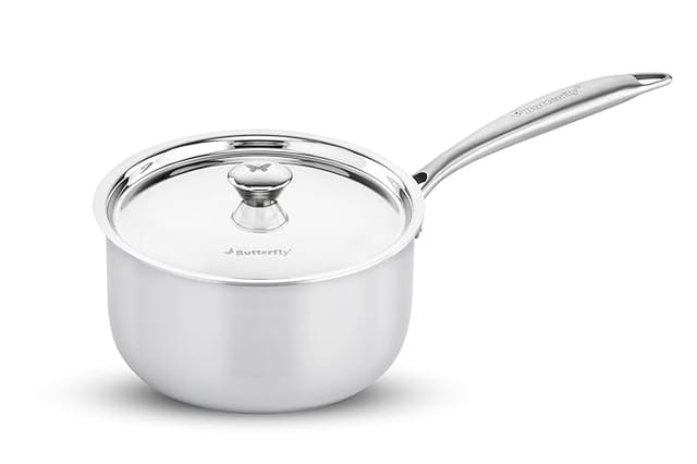 Butterfly Tez Triply Milk/Sauce Pan - 1.8 L with SS Lid 16 CM