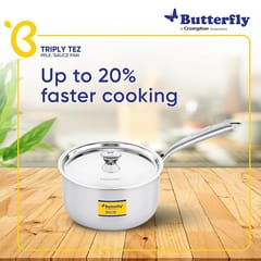 Butterfly Tez Triply Milk/Sauce Pan - 1.8 L with SS Lid 16 CM