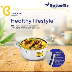 Butterfly Tez Triply Casserole - 3 L, 20 CM