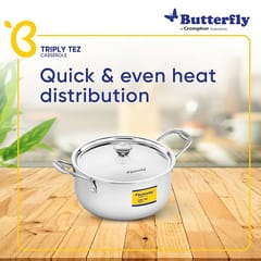 Butterfly Tez Triply Casserole - 3 L, 20 CM