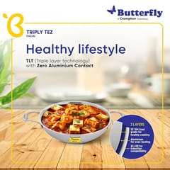 Butterfly Tez Triply Kadai - 1.5 L with Lid 20 CM