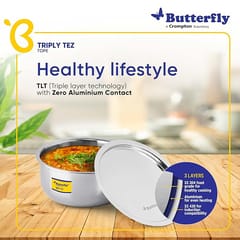 Butterfly Tez Triply Tope with Lid- 4.5 L, 24 CM