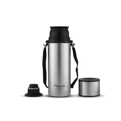 Butterfly Gangothri Stainless Steel Flask, 900ml (Silver/Black)