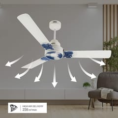 USHA Onio Kappa Beta 1200MM BLDC 5 Star Energy Efflicient, Dust & Oil Resistant Ceiling Fan (White)