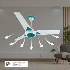 USHA Onio UpsilonPlus 1200MM BLDC 5 Star Energy Efflicient, Dust & Oil Resistant Ceiling Fan