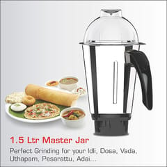 Vidiem MG 573 A Eva Nero 750 Watts Mixer Grinder with 3 Jars (Black & Chrome)