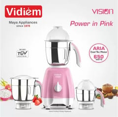 Vidiem MG 580 A Vision 650 W 650 Mixer Grinder (3 Jars, Pink)