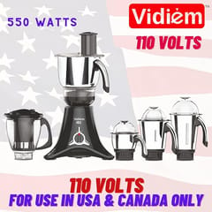 Vidiem Mg 603A Vstar Adc 550 Watts 110 Volts Mixer Grinder For Use In Usa And Canada Only , Black