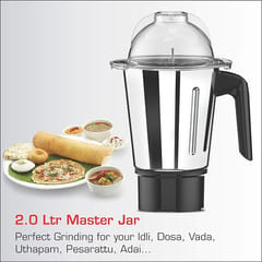 Vidiem Mixer Grinder 566 A ROC (Black) | Mixie grinder 1500 watt+ 2 Leakproof Jars with self-lock for wet & dry spices, chutneys & curries | 1 Year Warranty | mixer grinder