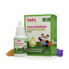 Babyorgano Baalprashan/Swarnaprashan Immunity Booster Drops For Kids l Concentration & Memory Booster 100% Ayurvedic l Pure 24CT Gold Extract l FDCA Approved, 0-15 years - 15ml