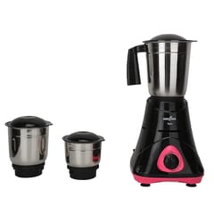 KENSTAR TUFEE 500 Watt | 3 Stainless Steel Mutlitfunctional Jar | Mixer Grinder_Black & Pink