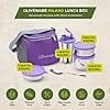 SOPL-OLIVEWARE Oliveware Milano Lunch Box, 3 Stainless Steel Containers And Sipper (300Ml, 450Ml, 600Ml & 400Ml), Steel Spoon, Leak Proof Full Meal & Easy To Carry (Purple), 450 Milliliter