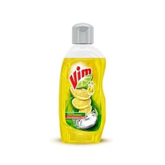 Vim Dishwash Liquid Gel Lemon, With Lemon Fragrance, Leaves No Residue, Grease Cleaner For All Utensils, 250 ml Bottle