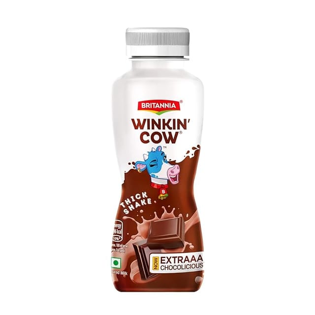 Britannia Winkin Cow Thick Milk Shake Chocolate Pet Bottle, 180 Ml,