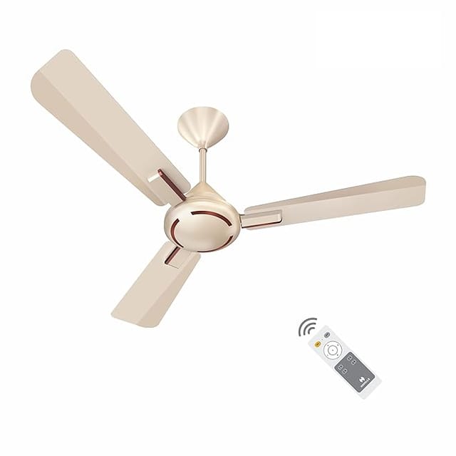 Havells 1200mm Ambrose BLDC Motor Ceiling Fan | Remote Controlled, High Air Delivery Fan | 5 Star Rated, Upto 60% Energy Saving, 2 Year Warranty | (Pack of 1, Gold Mist Wood)