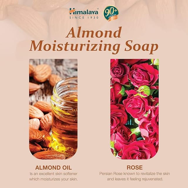 Himalaya Herbals Soap, Almond and Rose, 75g