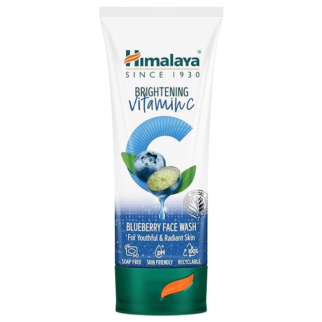 Himalaya Brightening Vitamin C Blueberry Face Wash | Brightening Face Cleanser | Remove Dull Skin | 50ml