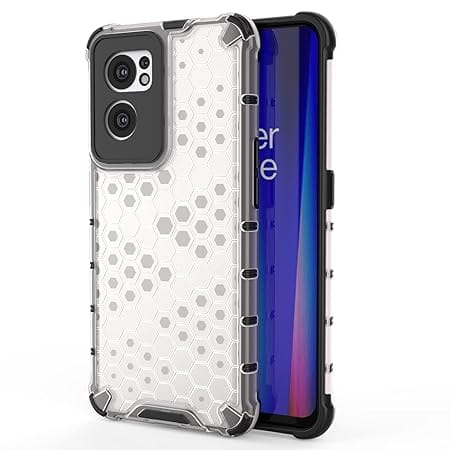 Tremolite Honeycomb Hybrid Hard PC + TPU Bumper Impact Resistant Protective Case Cover for OnePlus Nord CE 2 5G - Transparent