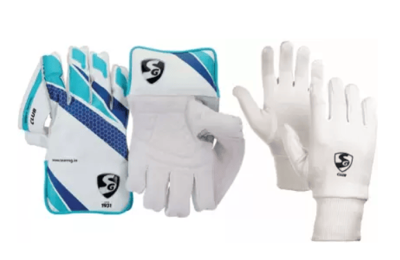 SG Club Keeping Gloves Set - Men's (Club Wicket Keeping Gloves ,Men's + Club Inner Gloves, Men's) Wicket Keeping Gloves  (White)