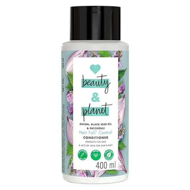 Love Beauty & Planet Onion, Black Seed & Patchouli Hairfall Control Natural Conditioner|No Sulfates,No Paraben|400Ml,1 Count