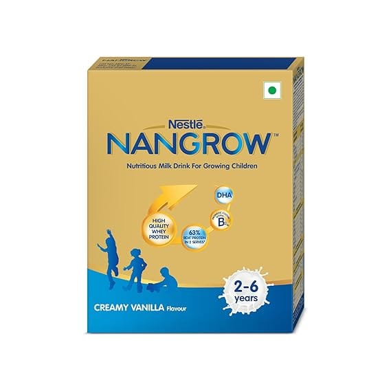 Nangrow | 400G | Nutritious Milk Drink Powder For Growing Children Toddler Aged 2-6 Years | Zero Sucrose | Contains Dha | Rich In Protein & Vital Nutrients | Creamy Vanilla Flavor, Bag-In-Box Pack