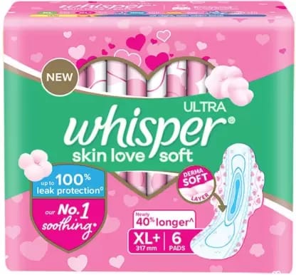 Whisper/ Ultra Soft XL+ (6 Pads) (Pink)