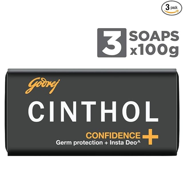 Cinthol Health+ Bath Soap 99.9% Germ Protection, 100g (Pack of 3)