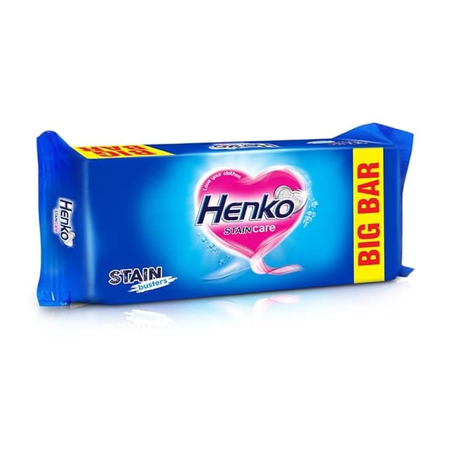 Henko Stain Care Detergent Bar 250g - New Stain Care Detergent Bar with Long-Lasting Formula & Stain Busters that removes even the toughest of stains and is gentle on clothes.