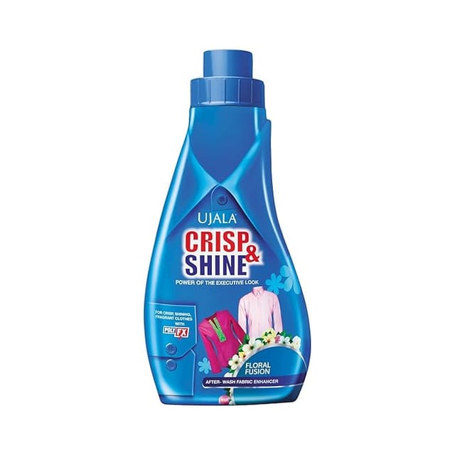 Ujala Crisp & Shine Liquid Fabric Enhancer 200gm | After Wash Liquid Fabric Softener for Shine & Long Lasting Freshness | Floral Fusion Liquid Fabric Enhancer For Long-Lasting Fragrance