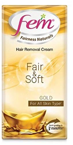 Fem Fairness Naturals Hair Removal Cream Fair and Soft Gold - 60 g