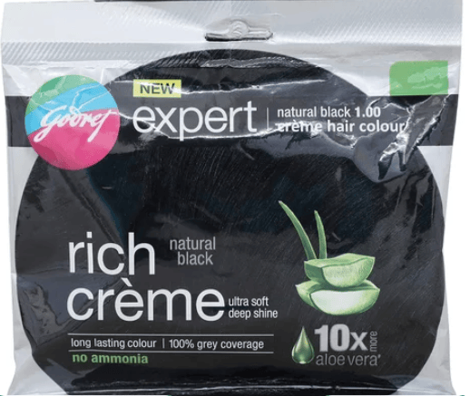 Cream Godrej New Expert Natural Black Rich Creme Hair Color, Packaging