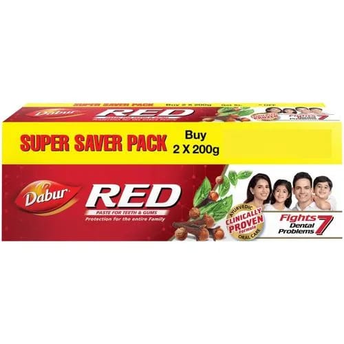 Dabur Red Toothpaste, 400 g (Pack of 2)