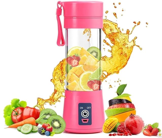 6 Blade Usb Juicer Bottle-Portable Usb Juicer Electric Usb Juice Maker Mixer Bottle Blender Grinder Mixer,6 Blades Rechargeable Bottle, Shake Fruit & Vegetable, Juice Blender,Grinder (MULTI-01)